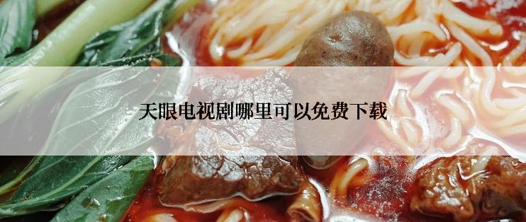 天眼电视剧哪里可以免费下载