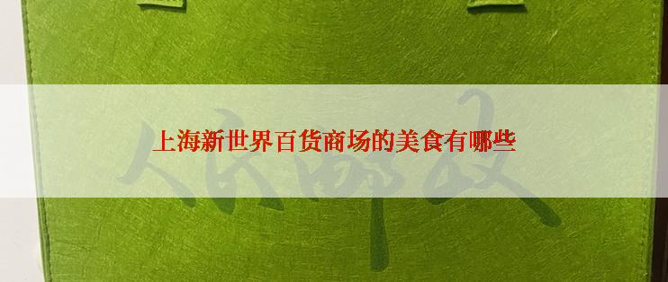 上海新世界百货商场的美食有哪些
